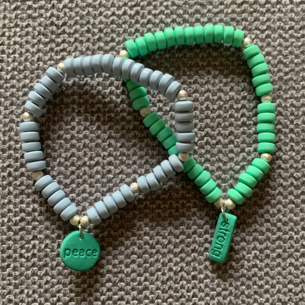 {Handmade} Beaded Bracelet Set with Charms
